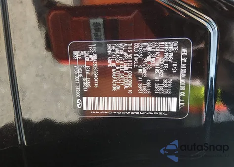 2025 Infiniti Qx80 Sensory Awd z USA, uszkodzony, nr VIN JN8AZ3DB5S9404745